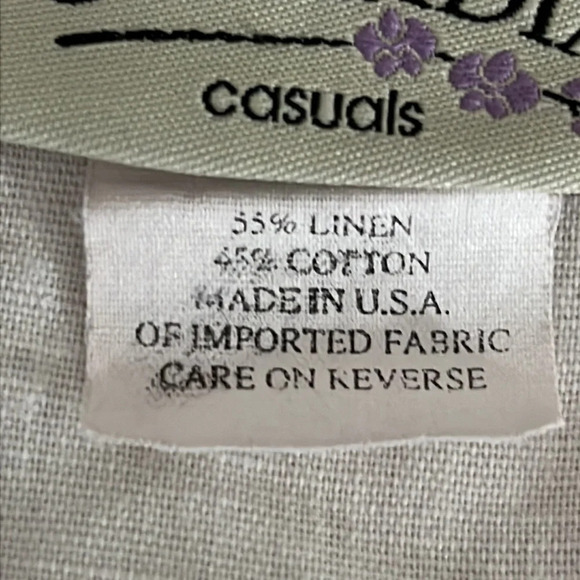 Orchadia Casuals Linen/Cotton Flower Print Blouse - Size Medium - Picture 5 of 6